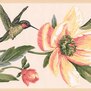 Hummingbird and roses wallpaper