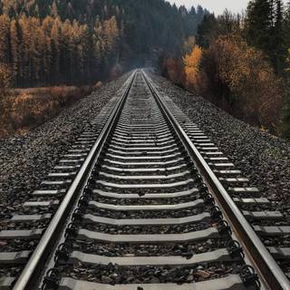 Railroad tracks perspective wallpaper