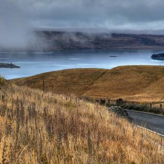 Foggy lake wallpaper