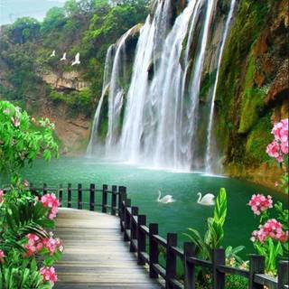 Waterfall scenery wallpaper