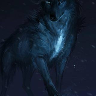 Wolf and moon wallpaper