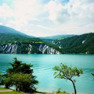 Scenic sunset lakeview wallpaper