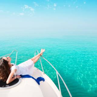 Girl on boat wallpaper