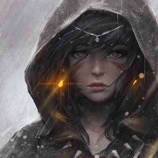 Artistic warrior girl wallpaper