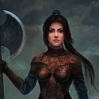 Artistic warrior girl wallpaper