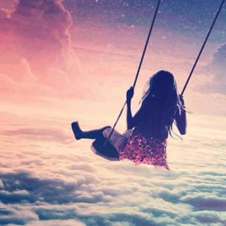 Swing in the clouds wallpaper
