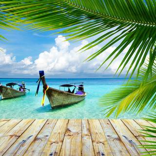 Summer walkway wallpaper