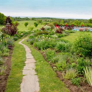 Summer walkway wallpaper