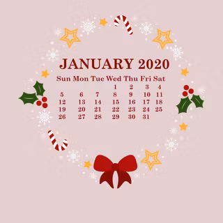January 2020 calendar wallpaper