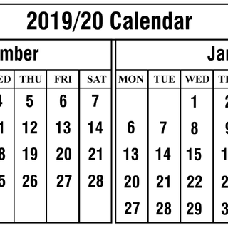 January 2020 calendar wallpaper