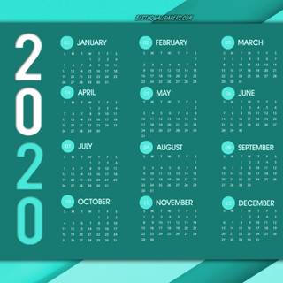 January 2020 calendar wallpaper