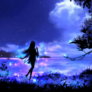 Blue butterfly fairy wallpaper