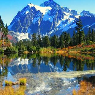 Beautiful lake landscape scenery wallpaper