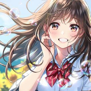 Brown-haired girl wallpaper