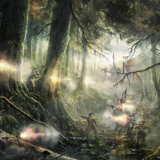 Fantasy forest wallpaper