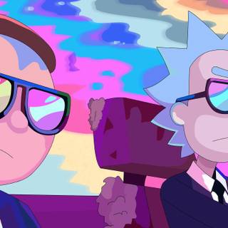 Rick and Morty retrowave wallpaper
