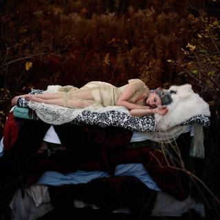 Sleeping forest fairy wallpaper