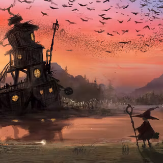 Fantasy girl pond wallpaper