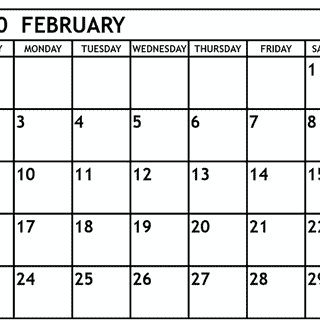 February 2020 calendar wallpaper