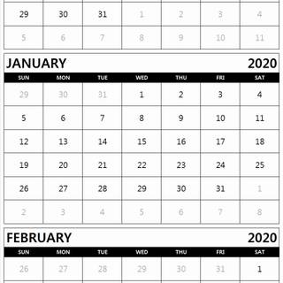 February 2020 calendar wallpaper