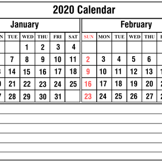 February 2020 calendar wallpaper