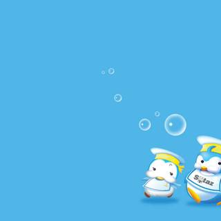 Cartoon penguin wallpaper