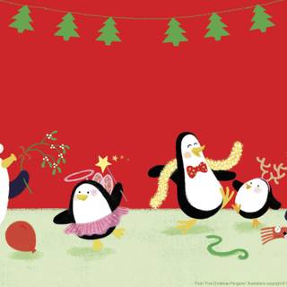 Cartoon penguin wallpaper