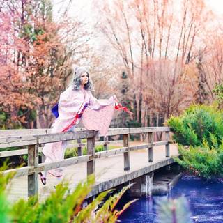 Autumn bridge and trees wallpaper