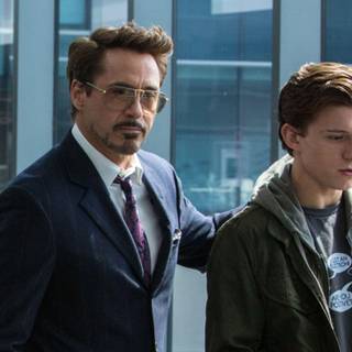 Tony Stark and Peter Parker wallpaper