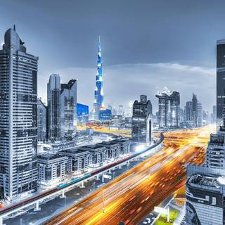 Downtown Dubai cityscape wallpaper