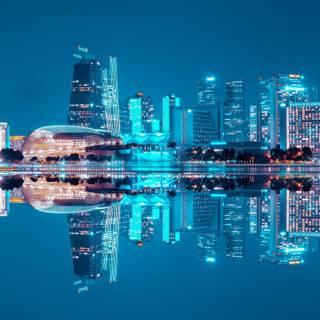 Singapore reflection wallpaper