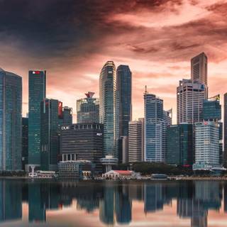 Singapore reflection wallpaper