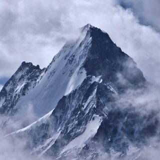 Blue mountains and clouds wallpaper