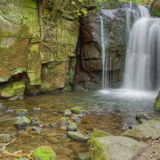 Rocks waterfall wallpaper