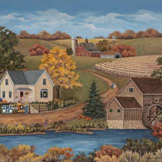 October cottage wallpaper