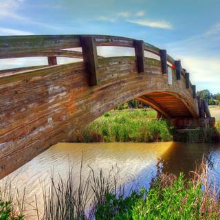 Wooden bridge wallpaper