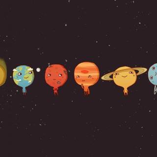 Cute planets wallpaper