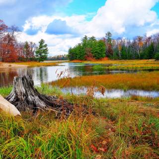 Autumn landscape river wallpaper