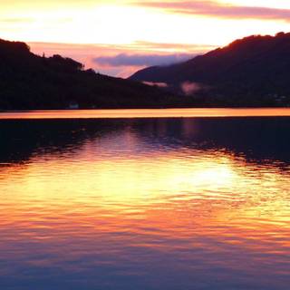 Autumn lake sunset wallpaper