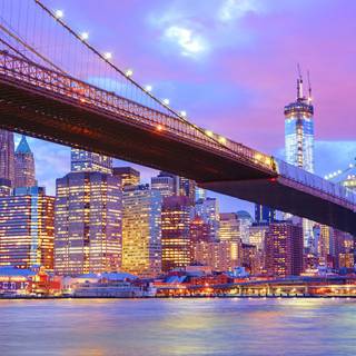 Brooklyn Bridge night cityscape wallpaper