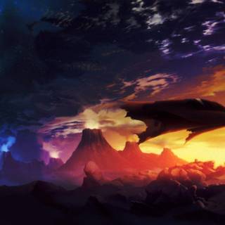 Sunset landscape scenery wallpaper