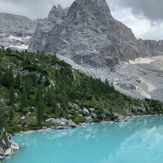 Lake Sorapis Dolomites Mountains wallpaper