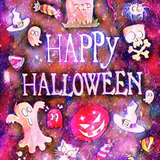 Pink and purple Halloween wallpaper
