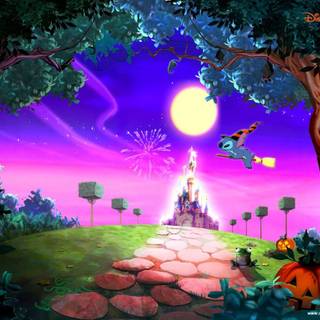 Pink and purple Halloween wallpaper