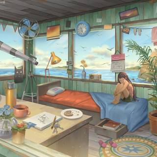 Relaxing anime wallpaper