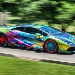 Rainbow lambos wallpaper