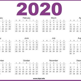 Calendar 2020 wallpaper