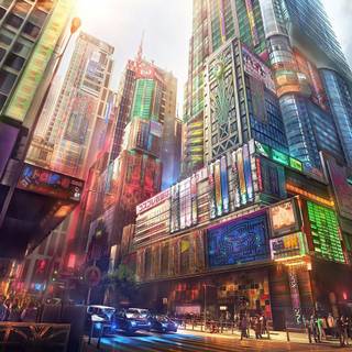 City anime wallpaper