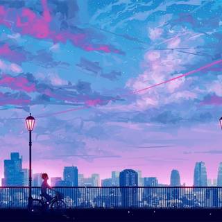 City anime wallpaper