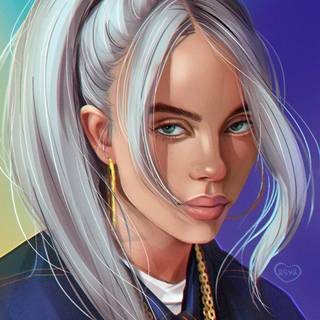 Billie Eilish cartoon wallpaper